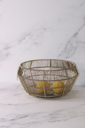 Gold/Bronze Wire Fruit Bowl